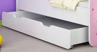 Clamaro Kinderbett (Kinderbett, Babybett 70x140, 80x160, 80x180cm Juniorbett, Kind, Motiv, Schublade CLAMARO)