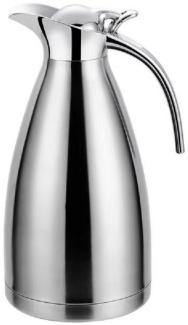 Thermoskanne 2L Isolierkanne Teekanne Thermosflasche Kaffeekanne Silber