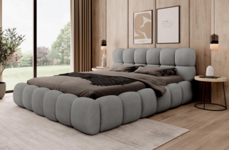 Compleo Polsterbett BUBBLE boucle Designerbett 140/160/180x200 BIZU, Wolkenbett, TOPSELLER Stauraumbett MADE IN EU
