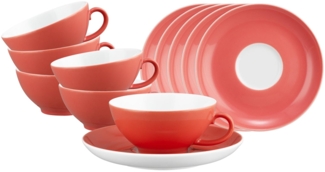 Seltmann Weiden Liberty Pure Colors Teetasse mit Untertasse 6er Set - Flamingo Red