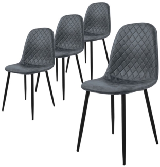 ML-DESIGN Polsterstuhl Esszimmerstuhl mit Rückenlehne, Wohnzimmerstuhl mit Metallbeinen (4 St), Küchenstuhl ergonomisch Anthrazit moderne Design mit Kunstlederbezug