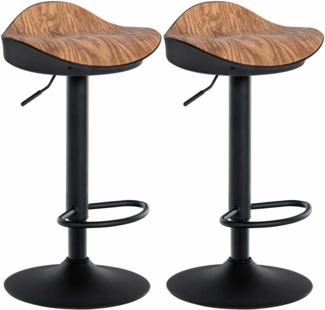 CLP 2er Set Barhocker Alisson mit Fußstütze, höhenverstellbar und 360° drehbar,natura