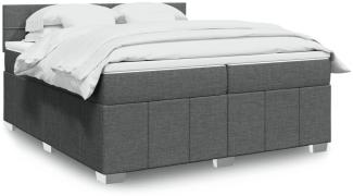 vidaXL Boxspringbett mit Matratze Dunkelgrau 200x200 cm Stoff 3289476