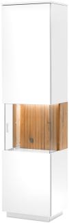 Vitrine Linda 20 weiß-grau 52 x 204 x 40 cm Glasvitrine Schrank RA LED ohne Beleuchtung
