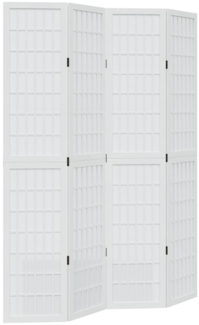 vidaXL 4-tlg. Raumteiler Weiß Massivholz Paulownia 358787