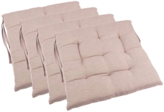 Sitzkissen 4er-Set beige Stuhlkissen Polsterauflage Sitzauflage Stuhlauflage