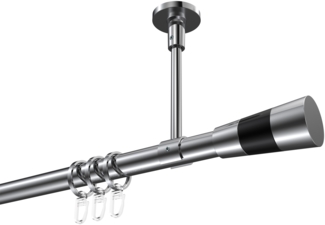 Gardinenstangen-Set Sonette Tanara 320 cm (geteilt in 2 x 160 cm), 1-läufig, 20 mm Ø Chrom