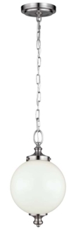 Pendellampe, Deckenlampe, Stahl Glas, Edelstahl, D 21,6 cm