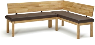 Eckbank Damita aus Massivholz 194 x 155 x 84 Sitzbank massiv Kernbuche geölt/Dunkelbraun 12180-194155