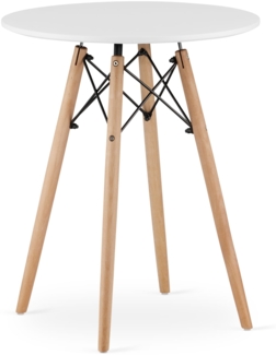 Valora KOVA Runder Tisch, Beine aus weißer Buche, 60 cm