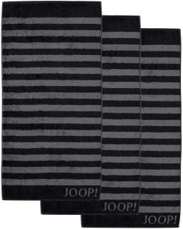 JOOP! Handtuch, 3er Pack - Classic Stripes, Walkfrottier, gestreift Schwarz 50x100cm