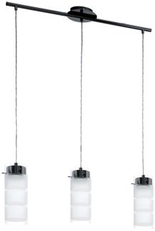 LED Pendelleuchte, Glas teilsatiniert, H 110 cm