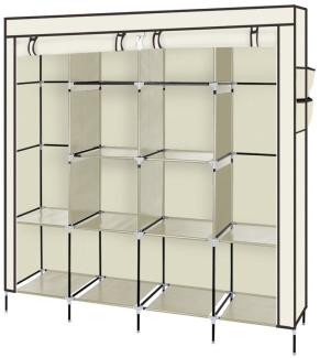 FCH Kleiderschrank Stoffschrank mit Kleiderstange faltbare, 169.5 x 44 x 168.5/181.5cm