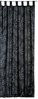 Haus und Deko Gardine Vorhang Übergardine Gardine blickdicht Blumenmuster Schlaufen 140x245, Schlaufen (1 St), blickdicht, Polyester