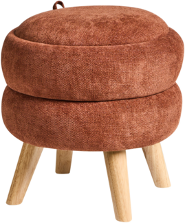 Pouf mit Stauraum HAWLEY Chenillegewebe Goldbraun 40 cm 40 cm 41 cm