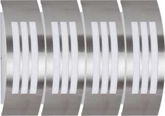 4er Set Wandlampen Metall silber, Kunststoff weiß