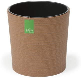 KAGM Pflanzkübel Blumenkübel Blumentopf rund gerillt ECO Holz-Kunststoff-Gemisch TOP (inkl. Pflanzeinsatz)