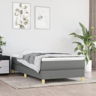 vidaXL Boxspringbett mit Matratze Dunkelgrau 90x190 cm Stoff 3144136