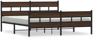 vidaXL Metallbett ohne Matratze Braun Eichen-Optik 200x200 cm 3308481