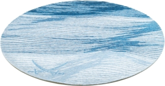Sansibar Teppich Keitum 007, rund, Höhe: 3 mm, Flachgewebe, modernes Wellen Design & gekreuzte Säbel