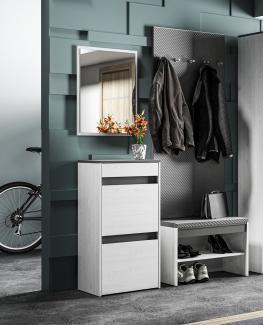 Garderobe "Hyga" Flurgarderobe 4-teilig Pinie weiß anthrazit