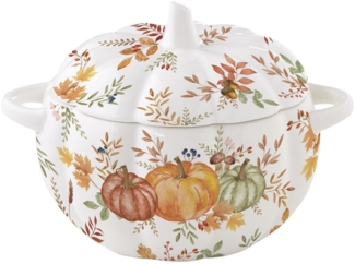 EasyLife Tasse Harvest, Porzellan, Farbe: Mehrfarbig, Motiv: Kürbis, Blätter + Karos