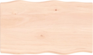 vidaXL Tischplatte 100x60x(2-4) cm Massivholz Unbehandelt Baumkante 363888