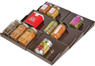 Gewürzhalter ausziehbares Gewürzregal Schubladeneinsatz mDesign bronzefarben