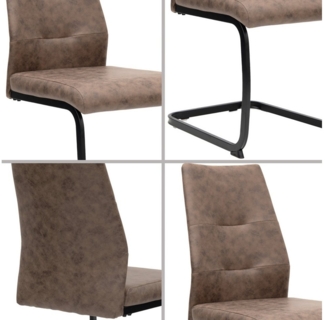 TRISENS Freischwinger Alessio (einzeln oder im 2er, 3er, 4er Set, 2 St), Schwingstuhl mit robustem Metallgestell in Lederoptik