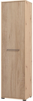 INOSIGN Garderobenschrank Landes Kleiderschrank, Stauraumschrank, Flurschrank, Höhe 198 cm Fronten in Artisan Eiche mit Streifen, mit einer Kleiderstange