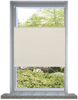 Plissee Faltrollo Rollo Jalousie klemmen 90x125cm Creme 240638