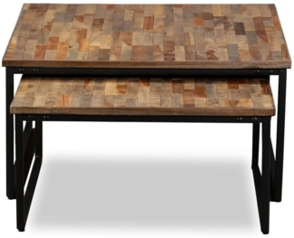 Couchtisch-Set, Sofatische 2-tlg. Recyceltes Teak Massiv