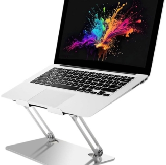 LA CUTE Laptoptisch Ergonomischer, Höhenverstellbarer, Faltbarer Laptop Ständer 17 Zoll (Stabiler Laptopständer aus Aluminium, Laptopständer Tabletständer Macbookständer Verstellbar), höhenverstellbar robust rutschfest