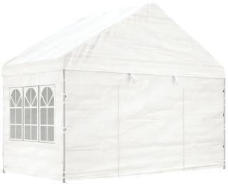 vidaXL Pavillon mit Dach Weiß 4,08x2,23x3,22 m Polyethylen 362631