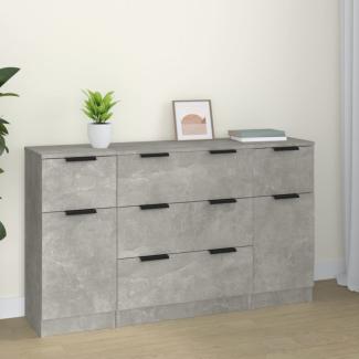 3-tlg. Sideboard-Set Betongrau Holzwerkstoff [3115823]