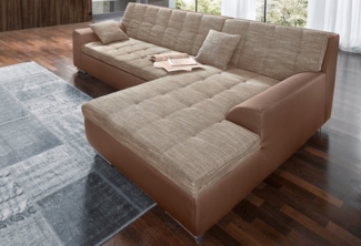 DOMO collection Ecksofa Treviso viele Bezüge, auch in Cord, L-Form, B/T/H: 267/80/83 cm, mit Bettfunktion, inkl. Zierkissen, Unser Dauertiefpreis