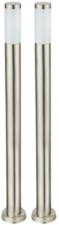 2x Stehleuchte, Edelstahl, silber, IP44, Höhe 110 cm