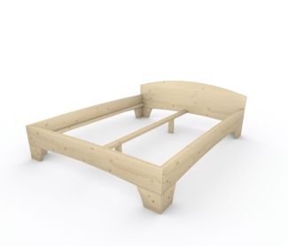 Holzbett (Fichte) "Rosi" 160 x 200 cm 38 cm mit Kopfteil Massivholzbett Bett