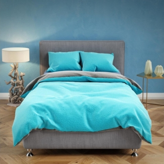 Buymax Bettwäsche Teddy Plüsch Bettbezug Set, Teddy, 2 teilig, 135x200 cm, Bettwäsche kuschelig warm für Winter, uni, Wendebettwäsche