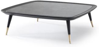 Casa Padrino Luxus Couchtisch Schwarz / Grün / Antik Messing 120 x 120 x H. 38 cm - Quadratischer Wohnzimmertisch mit Marmorplatte - Wohnzimmer Möbel - Hotel Möbel - Luxus Möbel