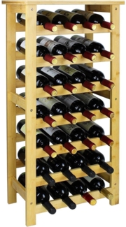 Weinregal Bambus 28 Flaschen freistehend Küche Bar Natural