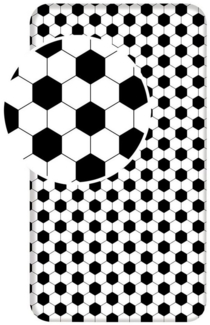 Jerry Fabrics Spannbettlaken Bettlaken Fußball Bälle für Kinder 90 x 200 + 25cm 100% Baumwolle, Frottee, (1 Stück)