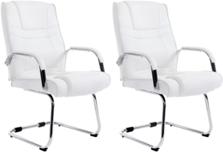 CLP 2er Set Stühle Attila mit Metallgestell,weiß