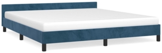 vidaXL Bettgestell ohne Matratze Dunkelblau 180x200 cm Samt 347589