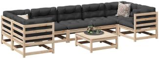 vidaXL 8-tlg. Garten-Sofagarnitur mit Kissen Massivholz Kiefer 3299335