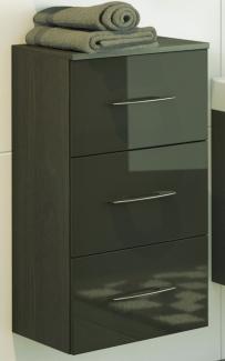 Auszugsunterschrank >Graphit< in Grau/Hochglanz aus MDF - 40x79x35cm (BxHxT)