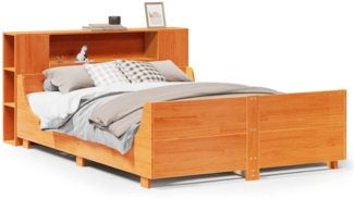 vidaXL Massivholzbett ohne Matratze Wachsbraun 140x190 cm Kiefernholz 3323775
