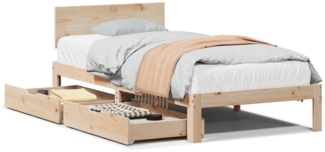 vidaXL Massivholzbett mit Schubladen 90x190 cm Massivholz Kiefer 3301970