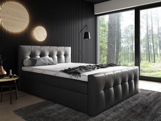 Boxspringbett OWEN 160x200 cm Kunstleder Schwarz