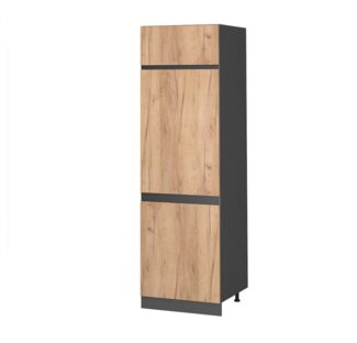 Vicco Kühlumbauschrank Küchenschrank Küchenmöbel R-Line J-Shape 60 cm modern (Anthrazit-Eiche)